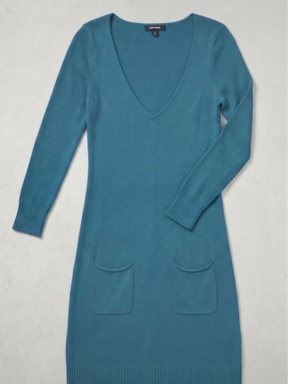 Express Teal V-Neck Sweater Tunic